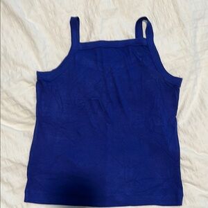 Fitted Blue Sleeveless Camisole Tank Top